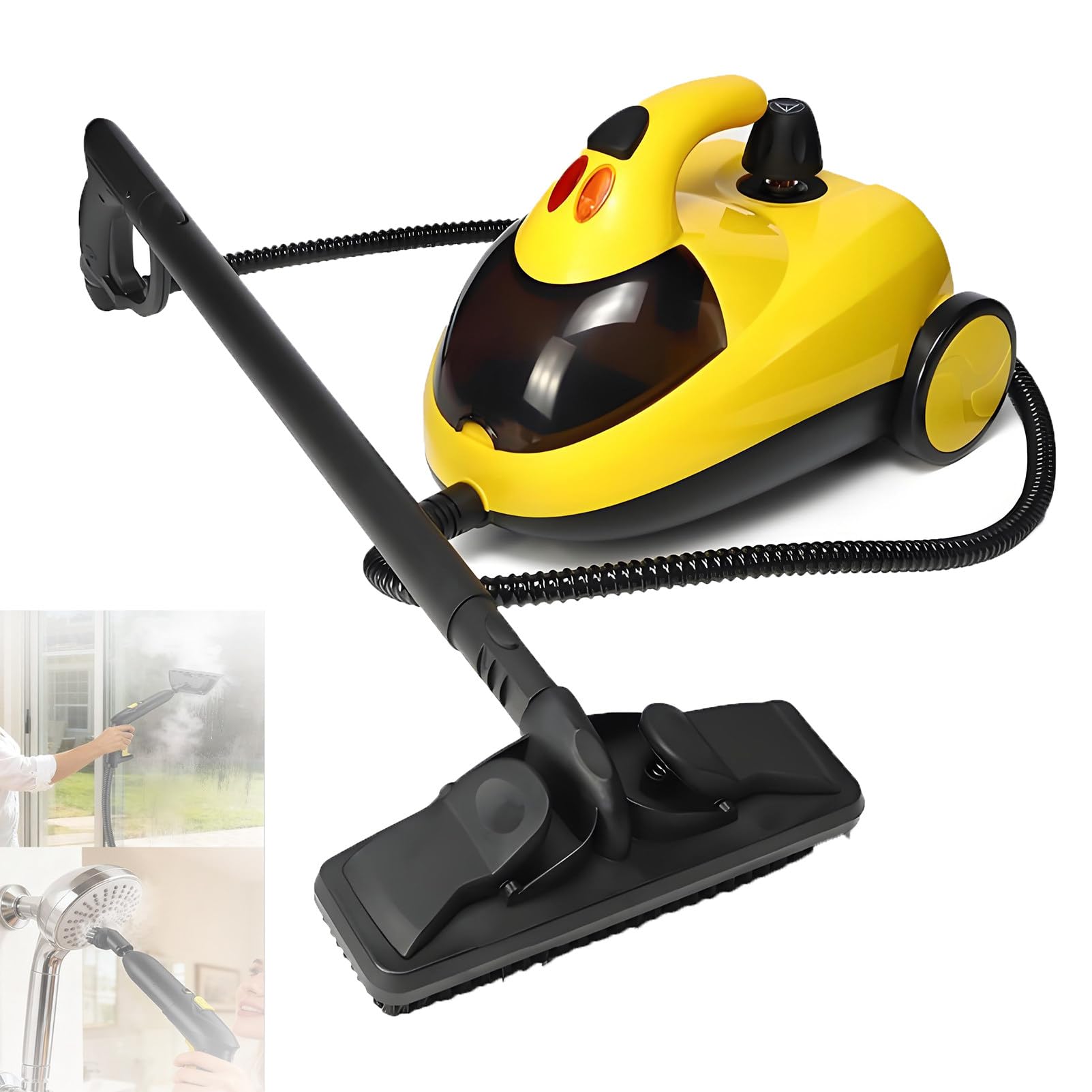 EpyGnom 1500w High Pressure Handheld Steam Cleaner with 1.5L Water Tank, 230°F High Temp Steam, Deep Steam Cleaning for Auto Detailing & Cleaning, Car, Floor, Furniture, Tile Grout, Wall