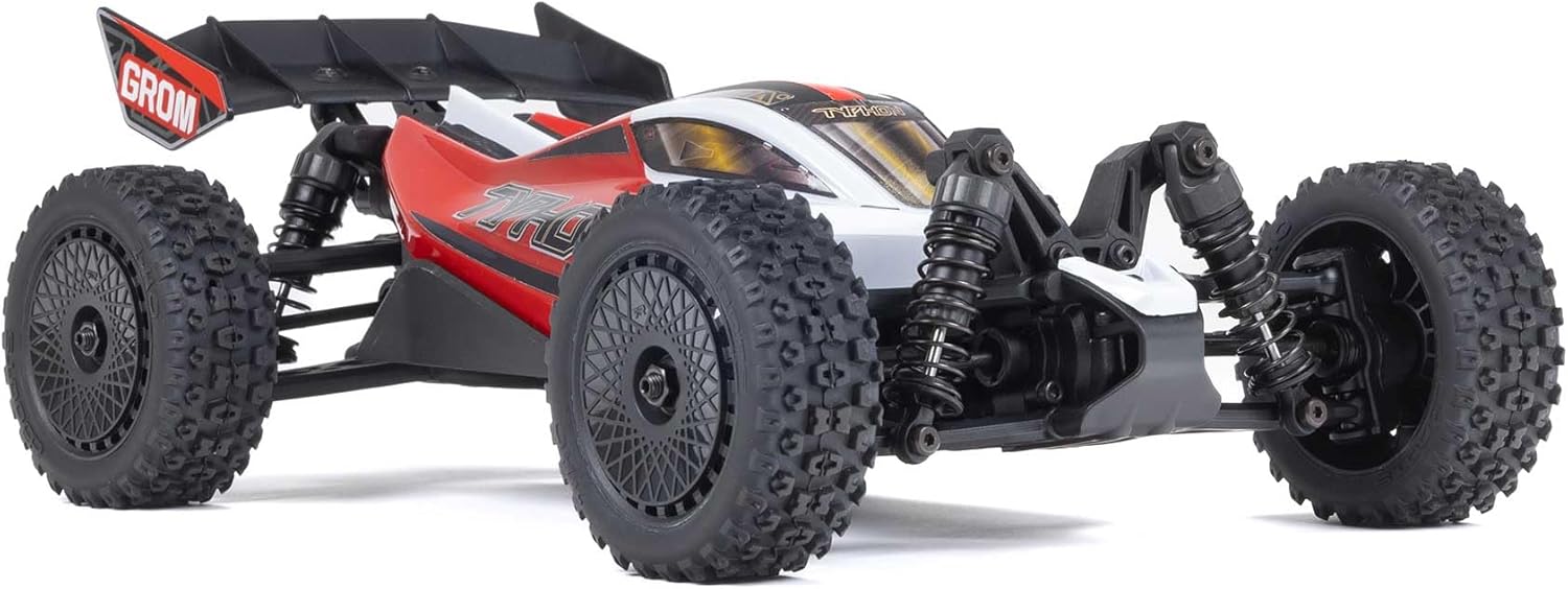 ARRMA RC Car Typhon GROM 4x4 Smart Small Scale Buggy RTR with Battery & Charger Red/White ARA2106T2