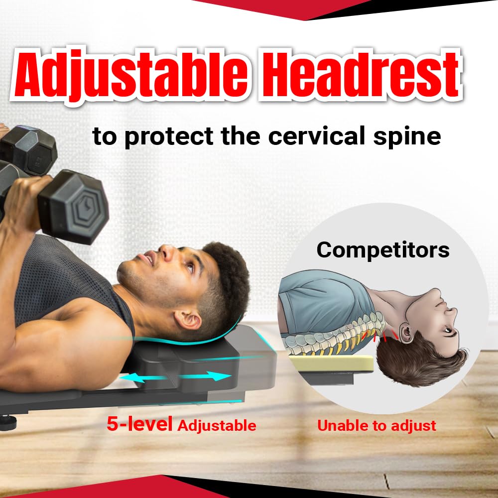 Adjustable Weight Bench, Press for Incline Decline Workouts & Strength Training - Foldable for Home Gym - 800 Pound Capacity