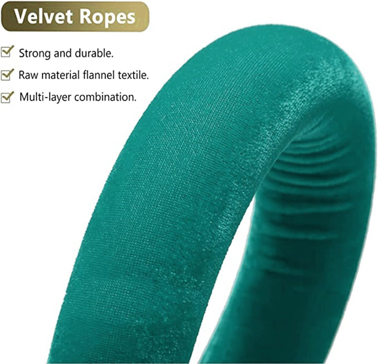 5Ft Green Velvet Rope Barrier, 1.2M Crowd Control Rope Barrier with Hooks, Velvet Stanchion Rope for Car Shows Carpet Events Queue Barrier Rope Safety Barrier for Crowd Control Set of 2 ( Color : GREE