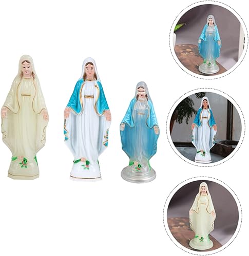 Miniatura 2 de 3 piezas de escultura virgen al aire libre adorno al aire libre estatua de la santa familia Jesús y estatua de santos católicos estatua vintage