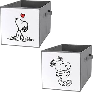 収納ボックス スヌーピー スヌーピー 収納バッグ 衣装ケース ストレージボックス 整理ボックス 収納バスケット 小物入れ 収納ケース 収納かご 折りたたみボックス インナーボックス 整理かご オックス生地 折り畳み 取っ手付き 大容量 多機能 耐久性 省スペース 衣類 雑誌 雑貨 おもちゃ収納 2個セット