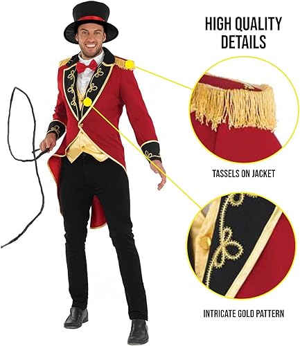 Miniatura 3 de fun shack Disfraz de maestro de anillo para hombre, traje de circo, disfraz de carnaval para hombres, disfraces de Halloween para adultos