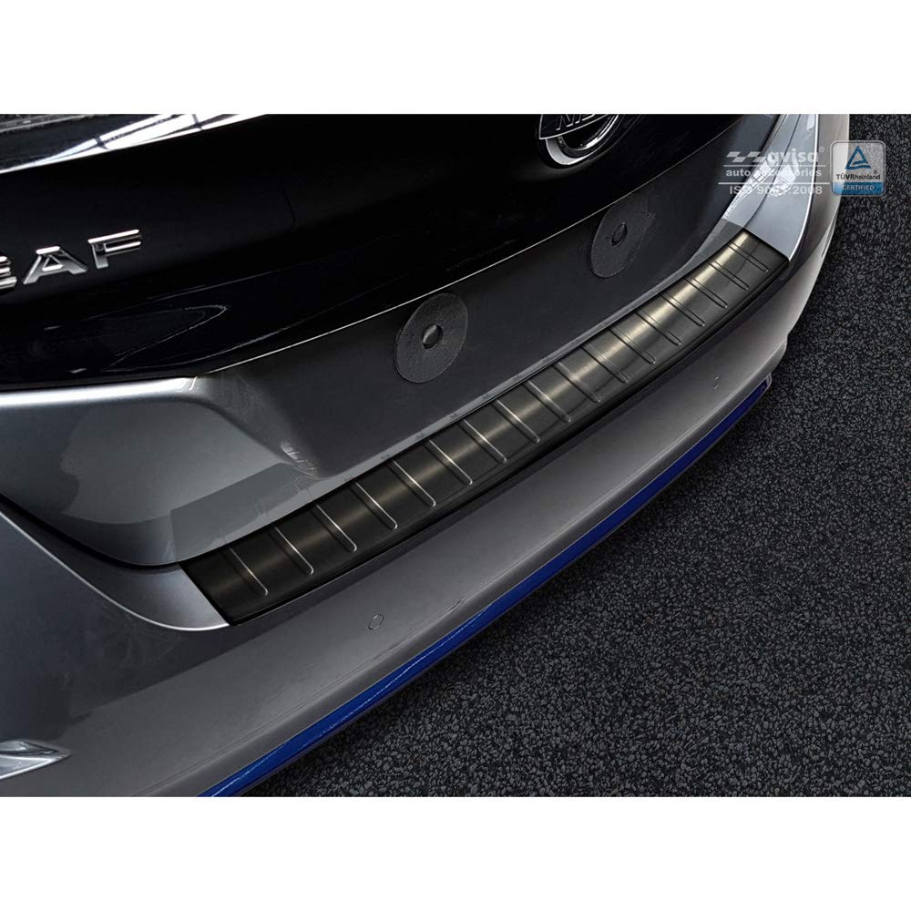 Avisa 2/45163 Black Stainless Steel Rear Bumper Protector Nissan Leaf II 2017-'Ribs