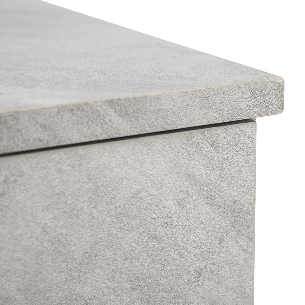 BAKAJI Madia Armadietto Armadio 3 Ante 2 Cassetti, Mobile Mobiletto Design Minimal Camera da Letto, Soggiorno, Arredamento Casa Ufficio, Resistente Robusto Multiuso (Cemento e Bianco)