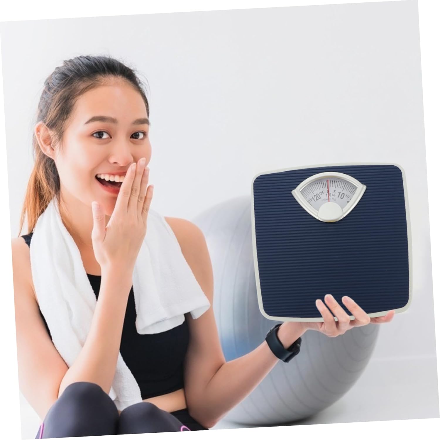 GALPADA Bathroom Scale Non-Slip Mat Mechanical Body Rotating Dial Easy to Read Scale for Home