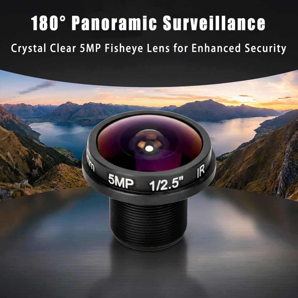 Sonew 1.8mm 180° Wide Angle Board Lens, HD 5mp Fisheye View CCTV Wide Angle Camera for CCTV Cameras