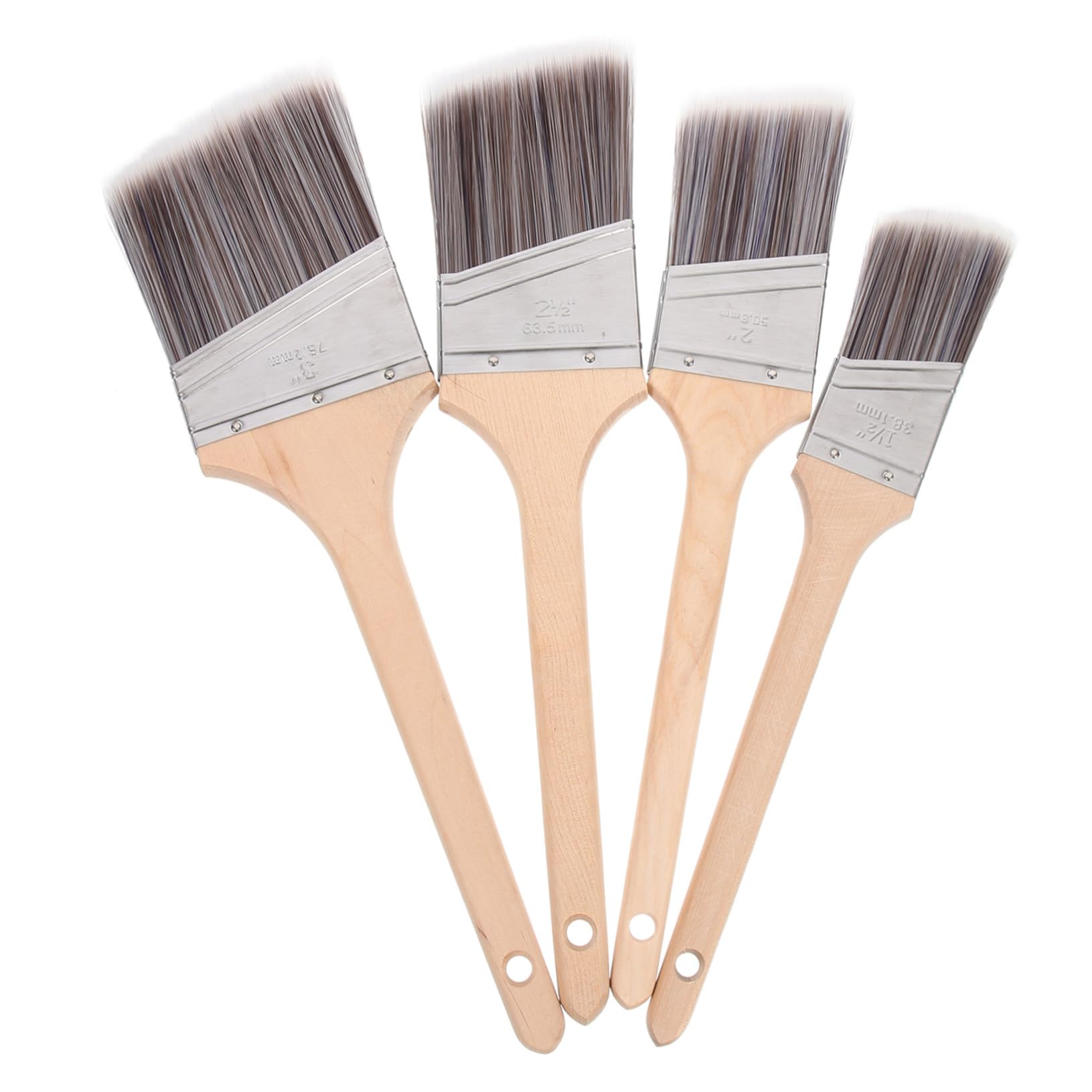 Pinsel mit Holzgriff für Aquarell und Ölmalerei 4 Stück Schulanfang Deko