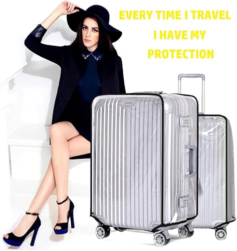 Miniatura 5 de Funda protectora de PVC transparente para maleta, cubierta de equipaje transparente, impermeable, con ruedas, cubierta antipolvo, funda protectora