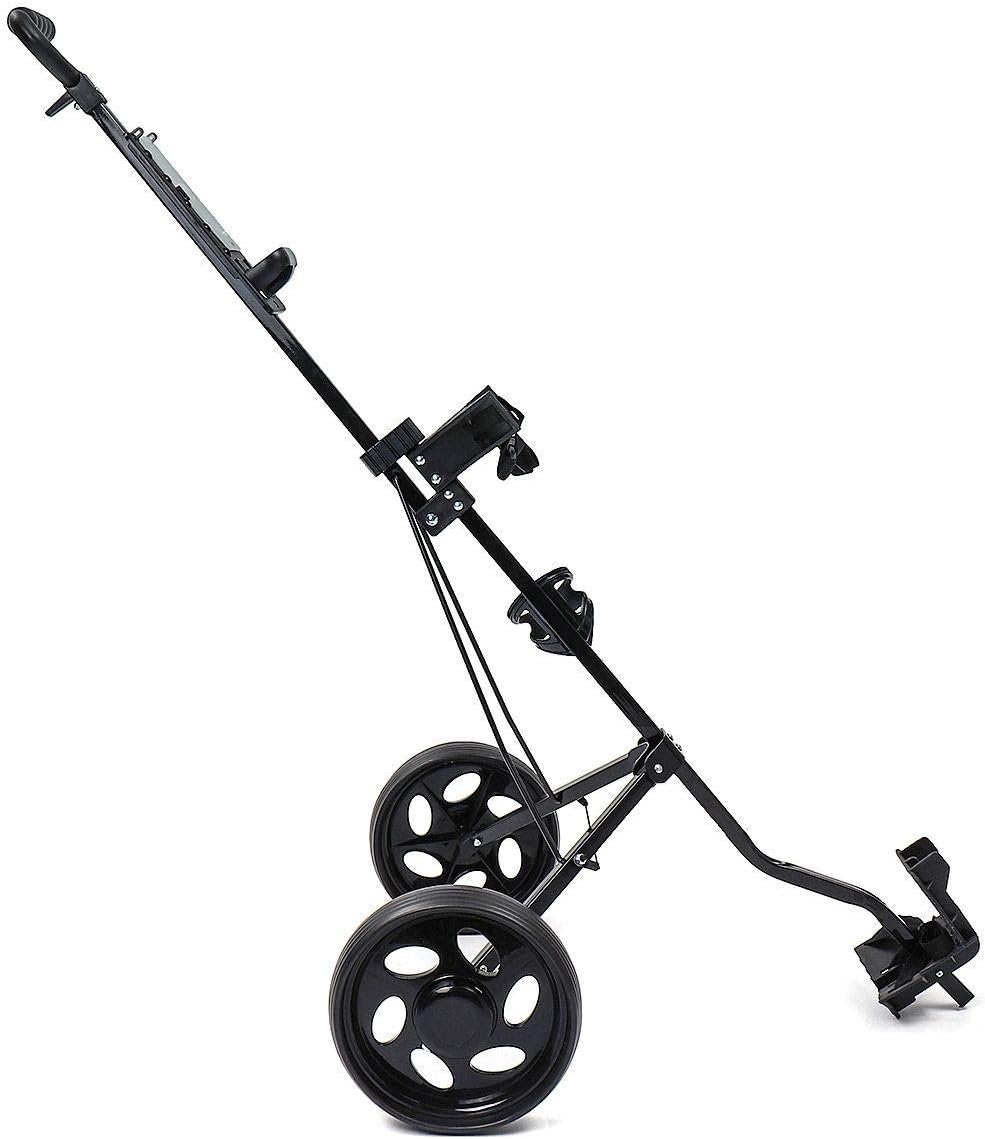 Golf Push Cart Golf Trolley Cart 2 Wheels Golf Caddy Aluminium Alloy Foldable Trolley with Brake Golf Pull Cart