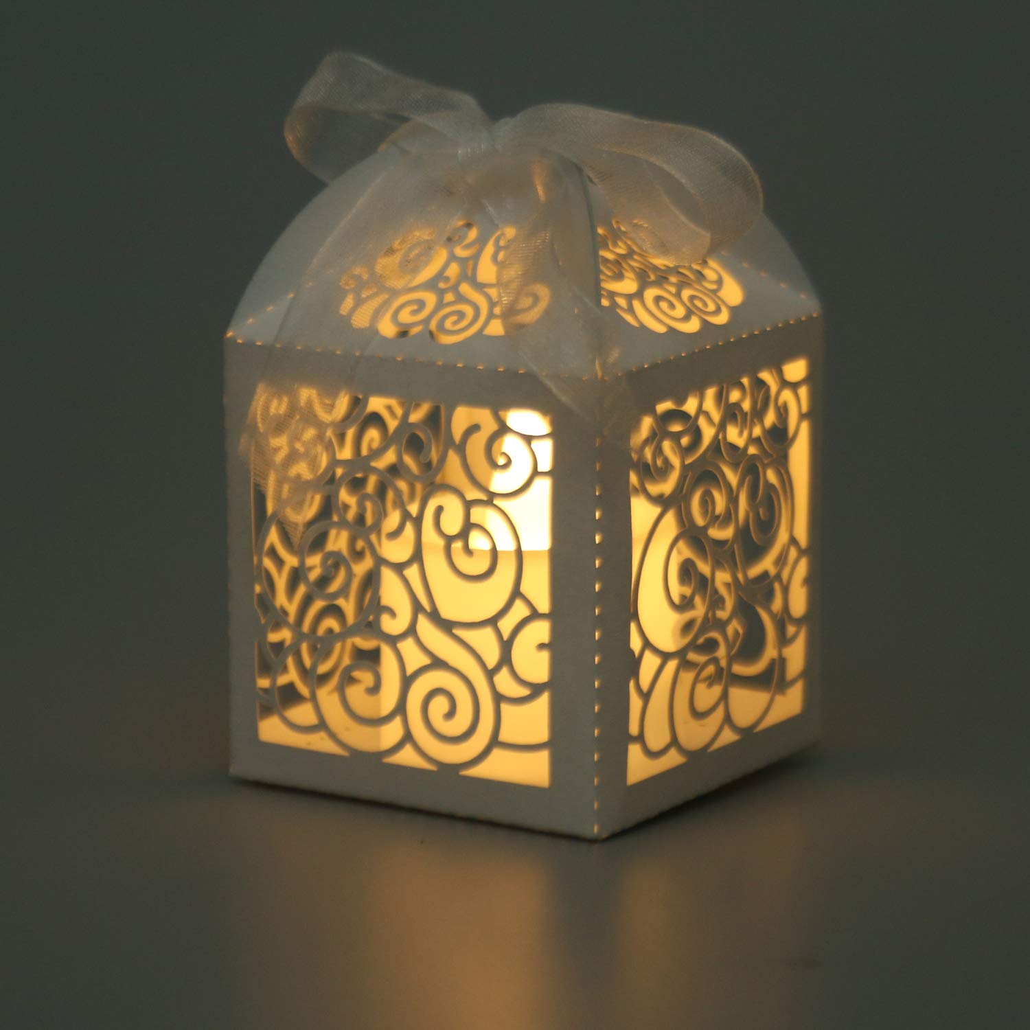 KPOSIYA 100 Pack Wedding Favor Boxes Laser Cut Boxes Party Favor Box