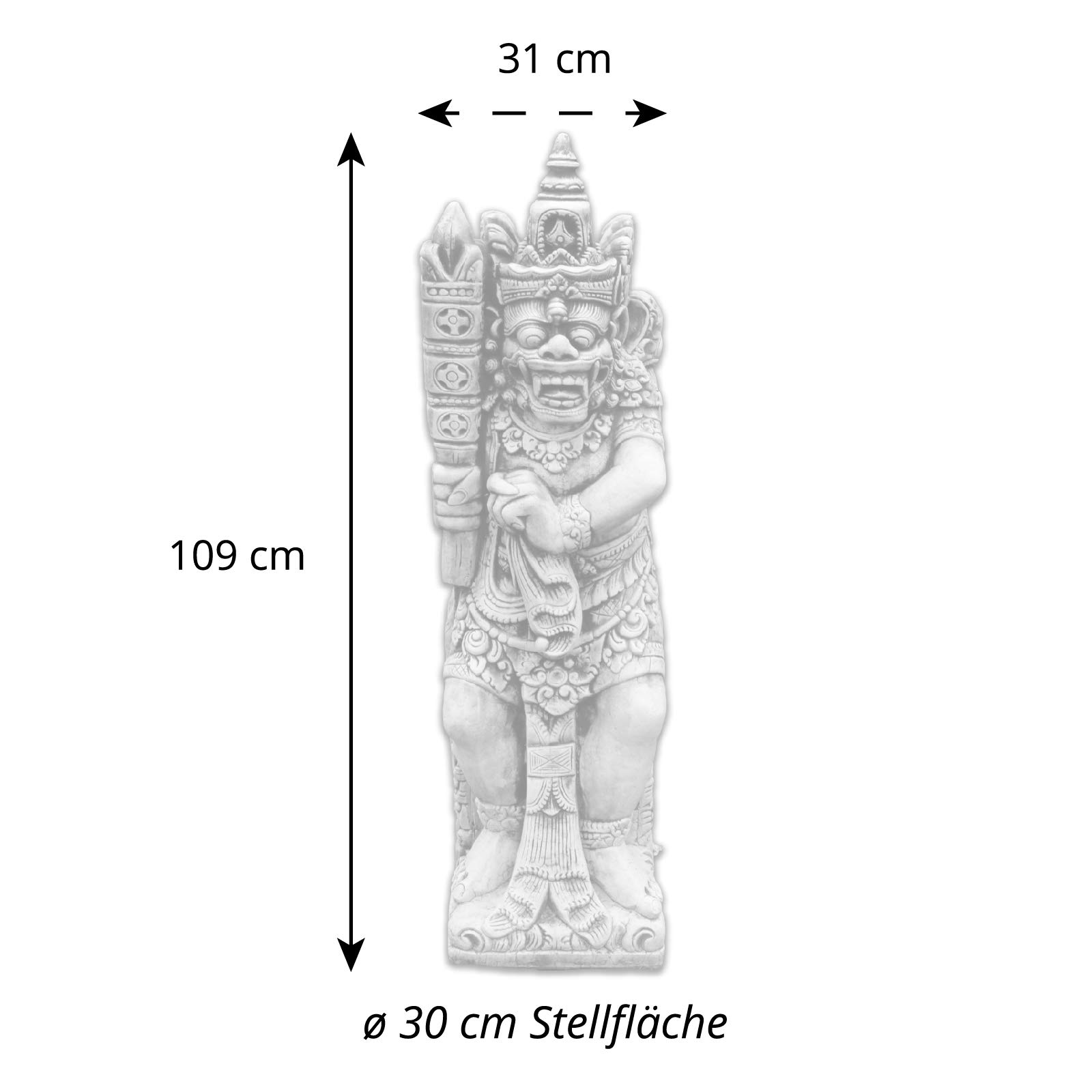gartendekoparadies.de Statua degli Dei Indiani Figura Pietra Grigio Ghiaccio Antigelo per Esterni H 109 cm 135 kg