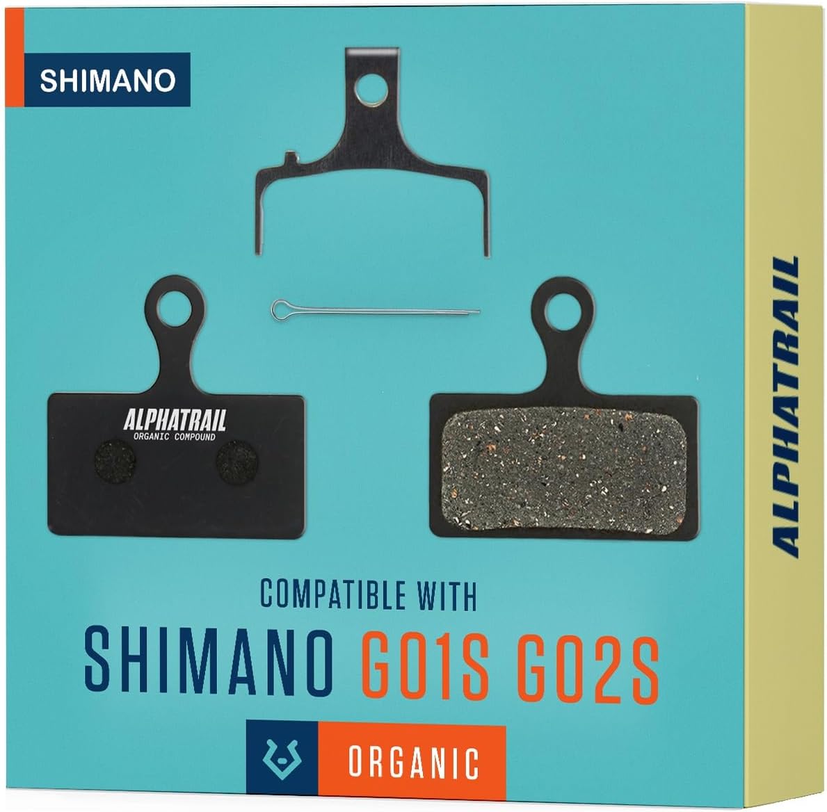MTB Brake Pads for Shimano G01S G01A G02S G03S XT XTR Brakes I High Performance Resin I Durable for E-Bikes and Mountain Bikes I 1 Pair Organic Disc Brake Pads