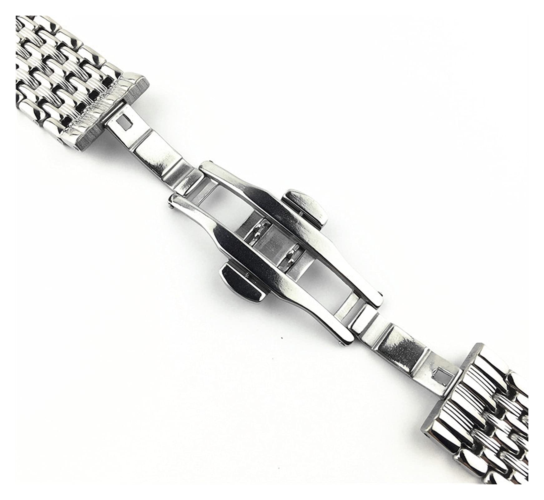 Correa De Reloj Hebilla De Mariposa Acero Inoxidable Sólido 12Mm14Mm16Mm18Mm20Mm22Mm Accesorios /20Mm/Oro Rosa