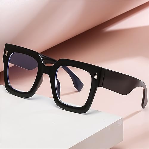 Miniatura 3 de Oprah Style - Gafas de lectura cuadradas para mujeres y hombres, de gran tamaño, anti luz azul, para lectura de computadora