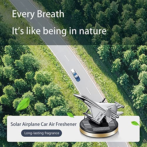 Image of Warplane Car Air Freshener | Rotating Solar Car Freshener, Airplane Car Perfume, Propeller Design, Long-Lasting Fragrance