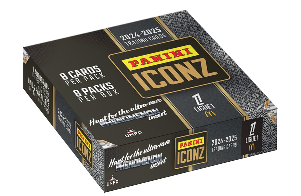 Panini Ligue 1 ICONZ Trading Cards Boîte 8 Pochettes (8 Cartes par Pochette)