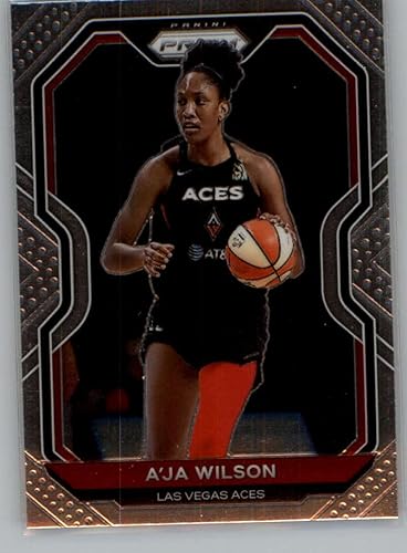 Miniatura 1 de 2021 Panini Prizm WNBA #13 A'ja Wilson Las Vegas Aces Official Basketball Trading Card in Raw (NM or Better) Condition