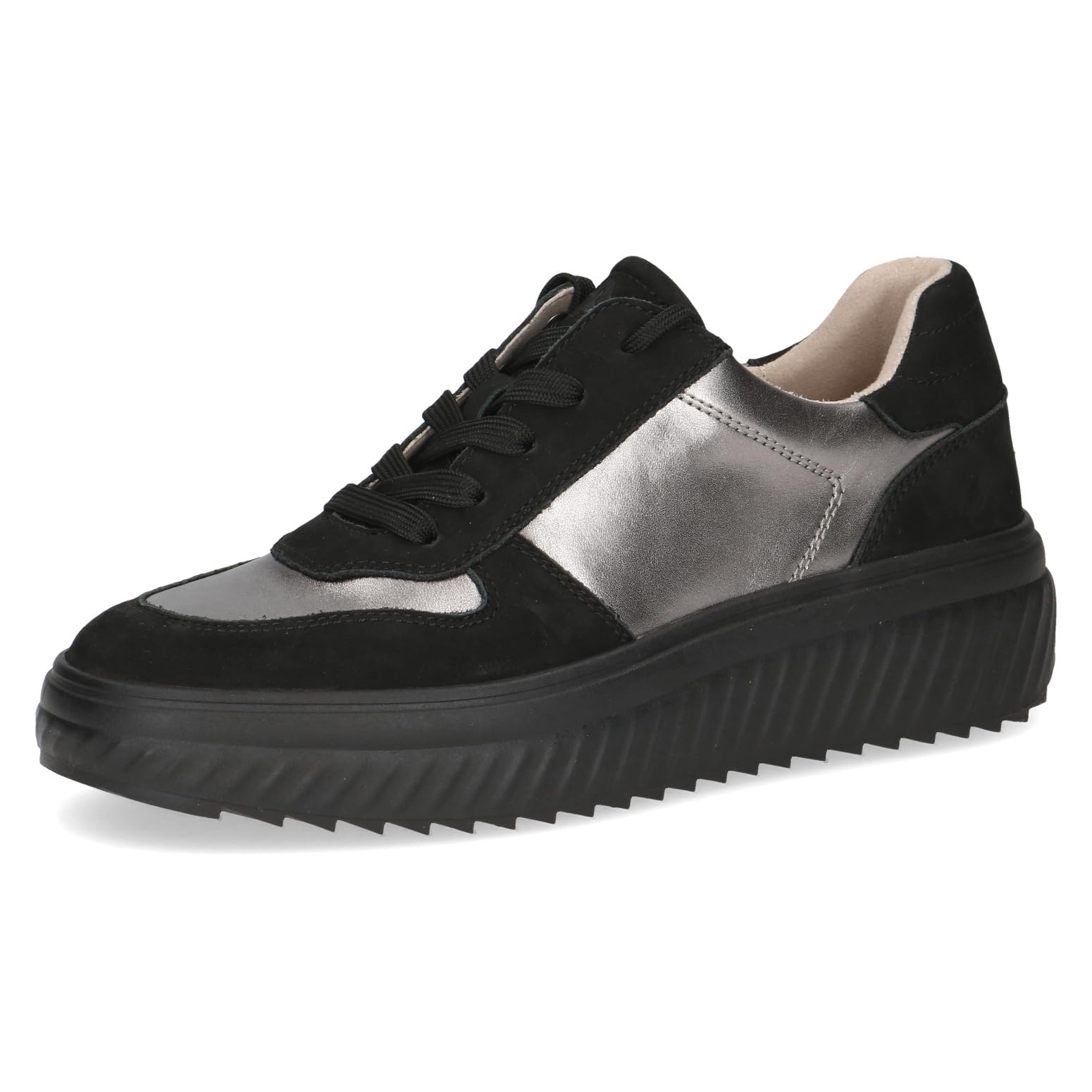 Caprice Damen Sneaker flach aus Leder Plateau