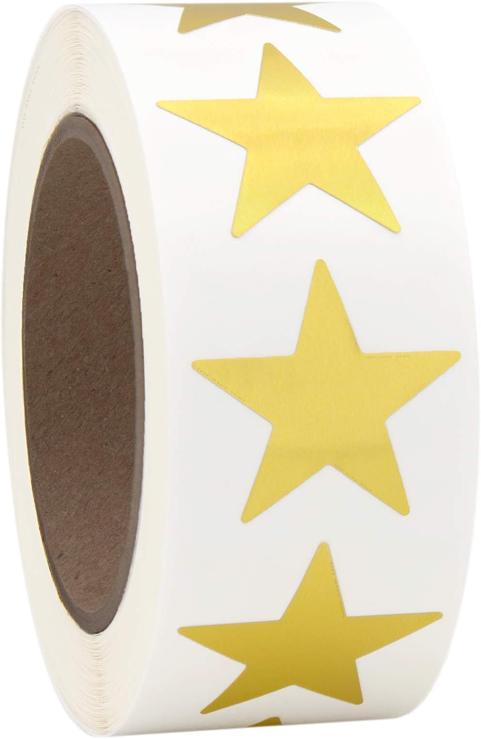 1" Gold Metallic Star Shape Foil Sticker Labels, 500 Labels per Roll, 1 Roll, 1 Inch