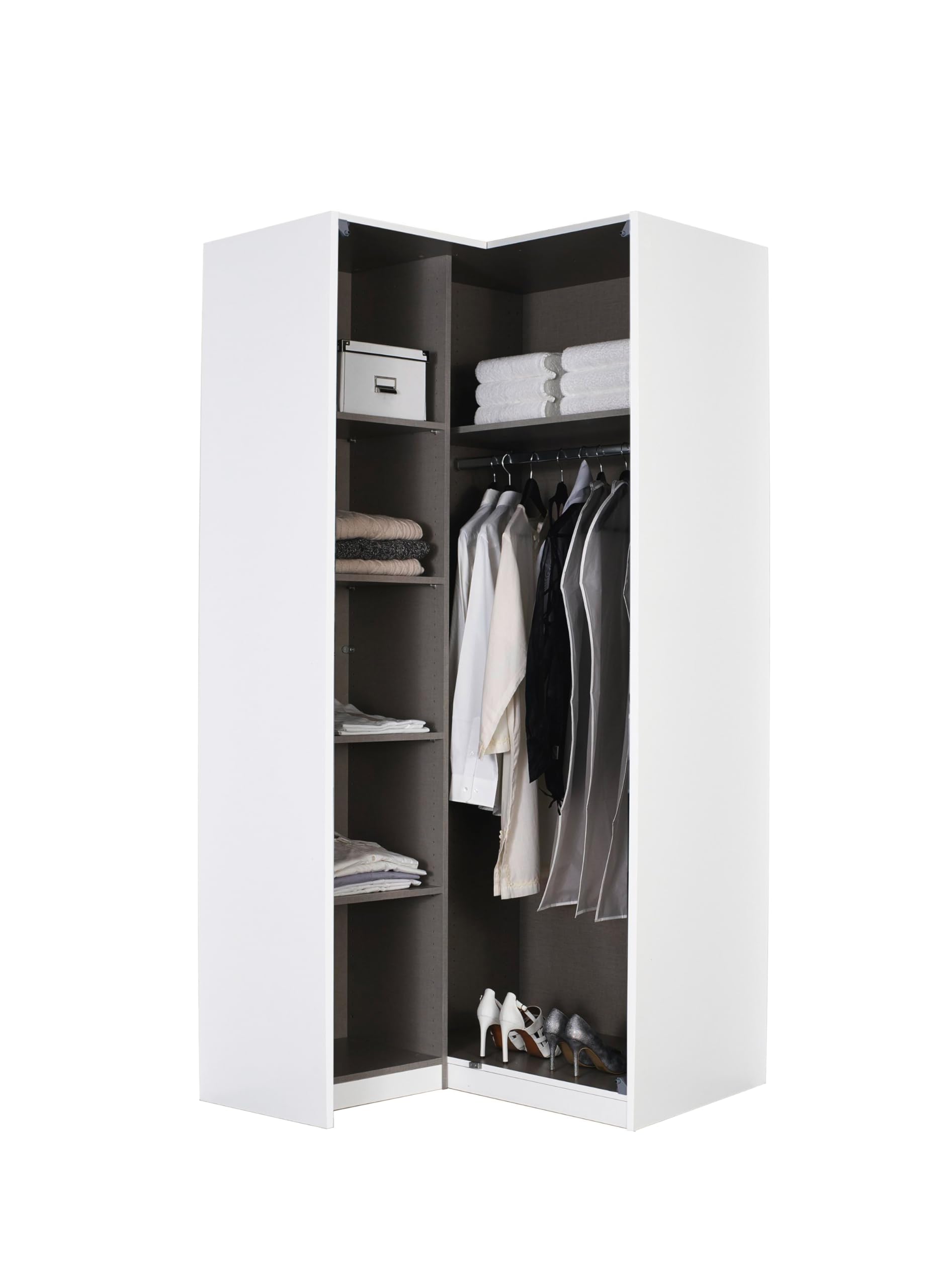 Rauch Möbel Alabama, Eckschrank, Farbe Weiß, Breite 100 cm