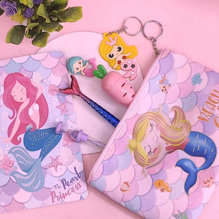 TERA 13 Mermaid Diary for Girls (Pack of 7 Items) Diary with Pen, Kids Diary, Mermaid Pencil Pouch, Pencil, Eraser School Stationary Return Gifts for Girls (B0C3R48VRB) Amazon Price History, Amazon Price Tracker