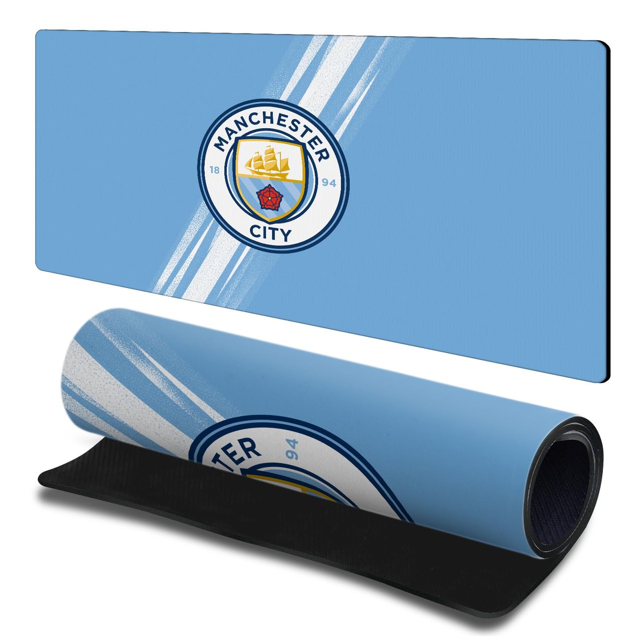 Head Case Designs Officially Licensed Manchester City Man City FC Home 2025/26 Badge Kit Gaming Office Desk PC Keyboard Mouse Mat Pad 23.62 x 11.81 x 0.12 inches (600 x 300 mm) - L