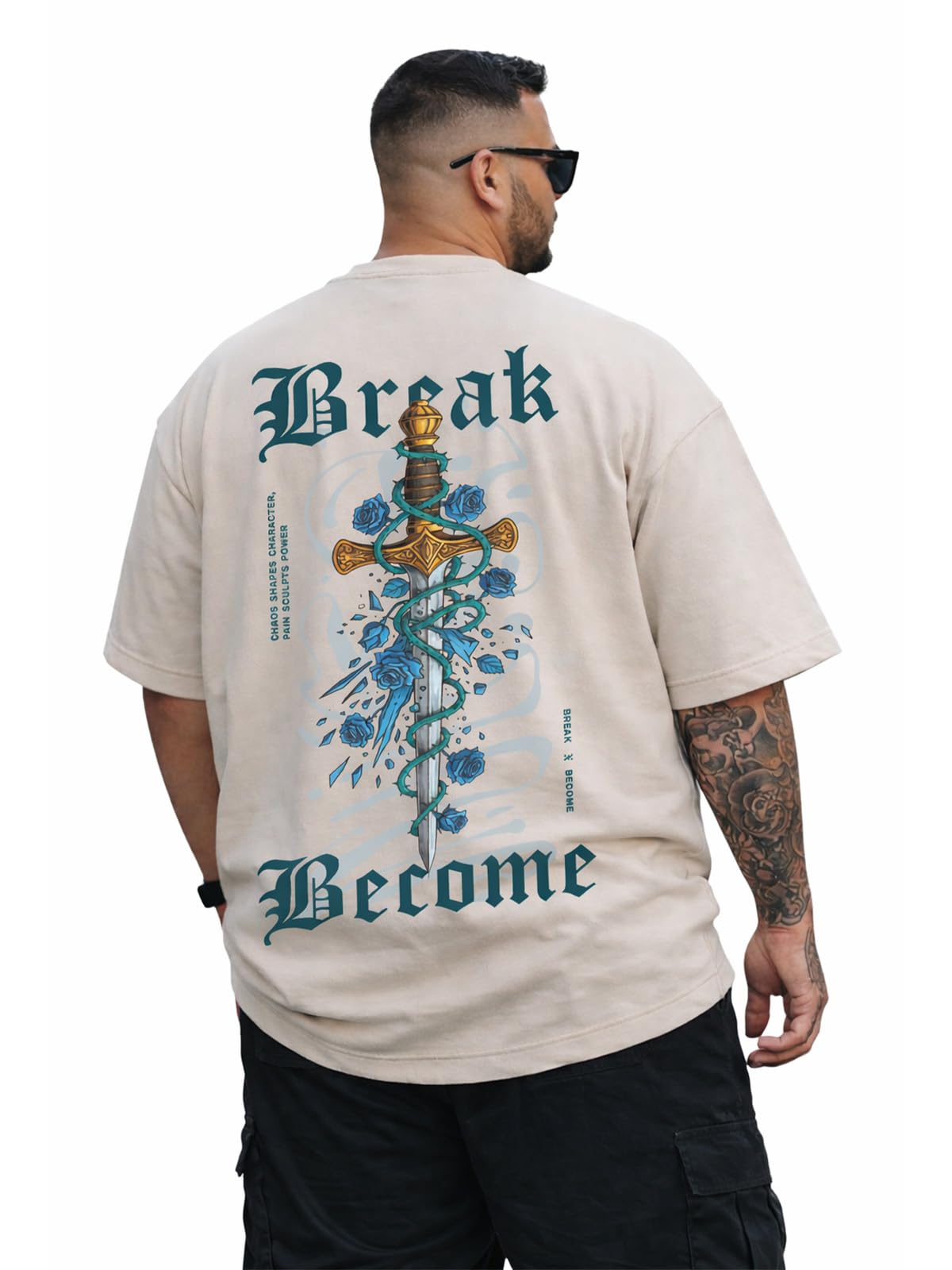 veirdo Men’s Pure Cotton Half Sleeve Plus Size Graphic Printed T-Shirt, Stylish Comfortable & Durable Tees, Sizes: 3XL to 5XL-picture-30