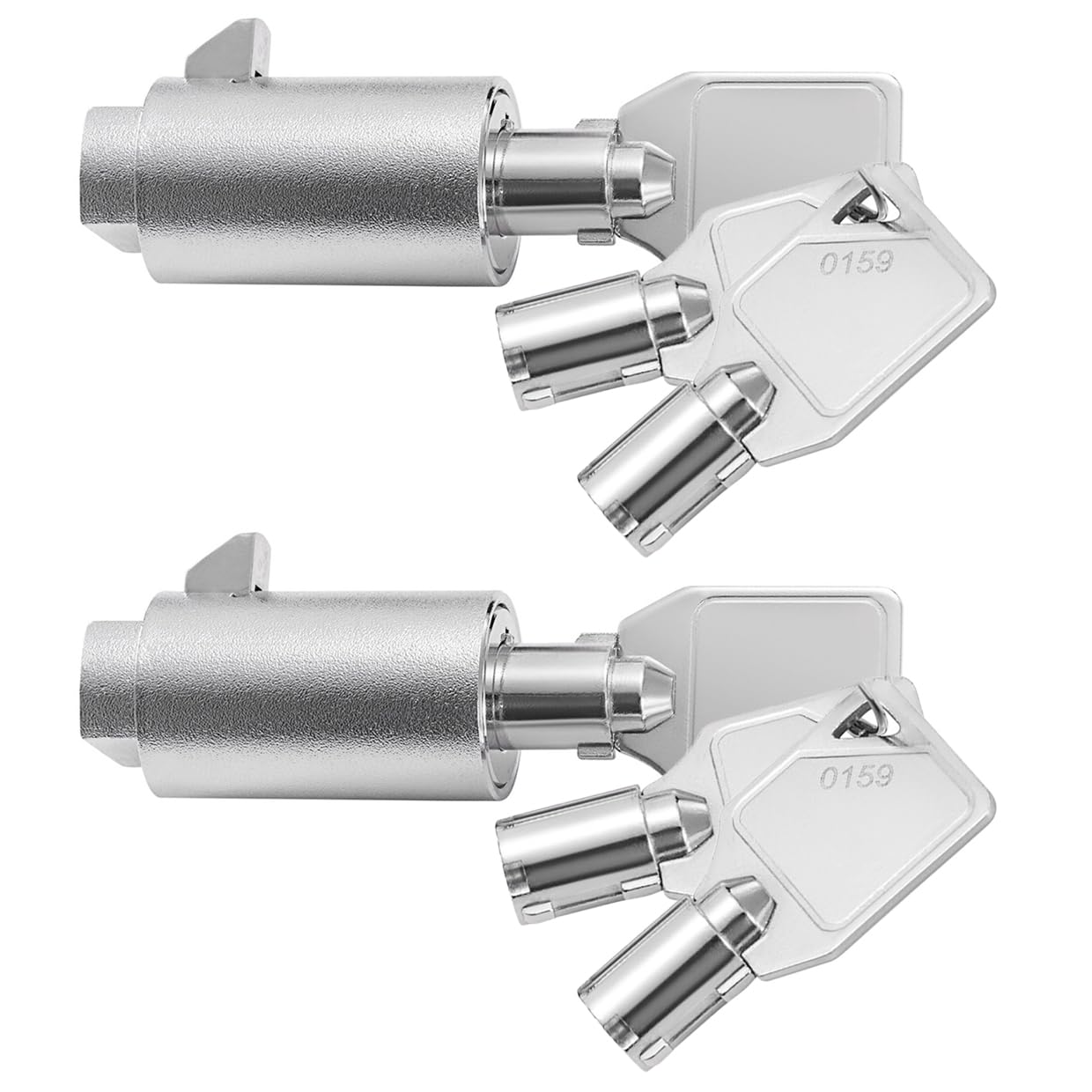 Tubular Key Lock for Vending Machines - Vending Machine Locks Keyed Alike, 3Pcs Keys, Zinc Alloy, Chrome (2 Pack)