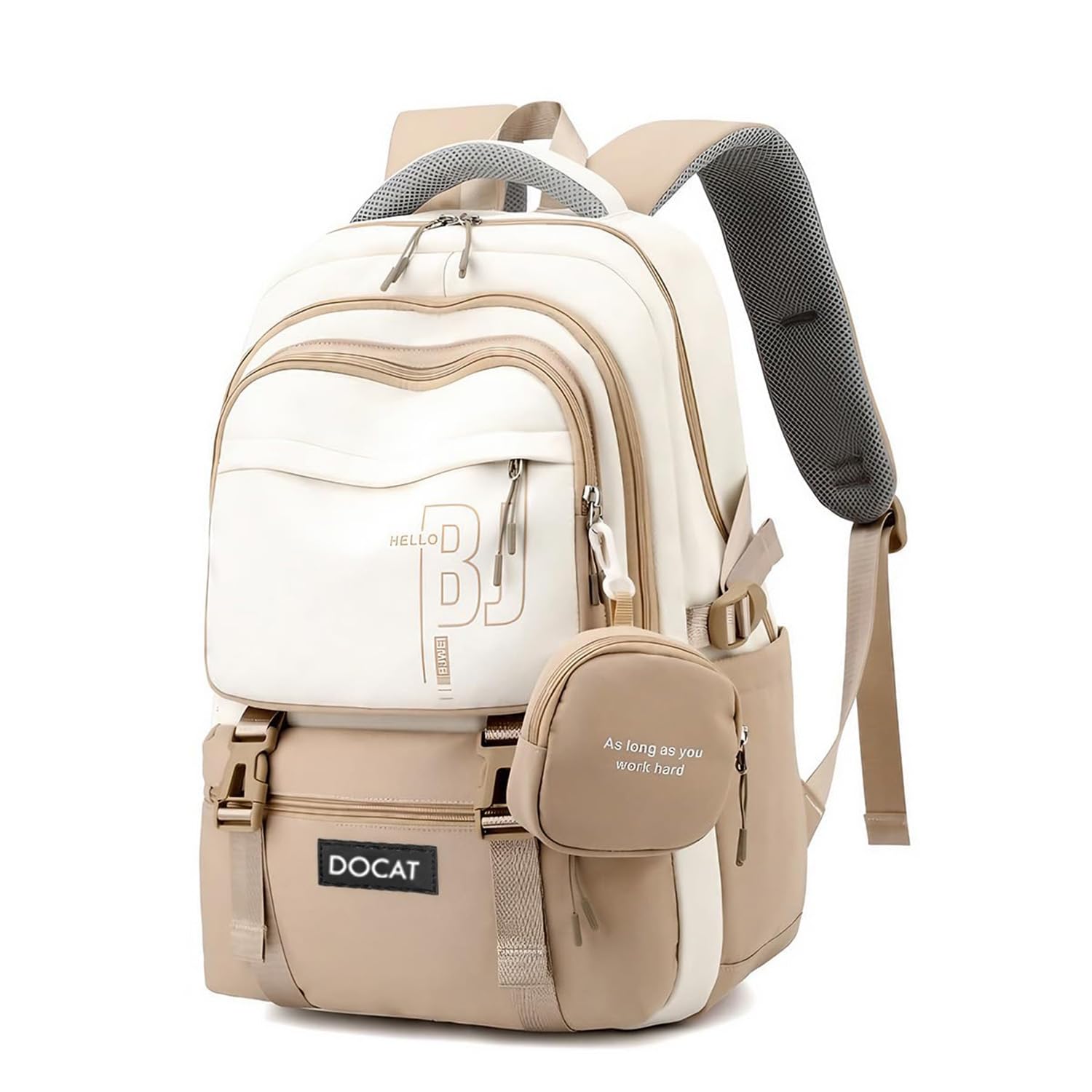 Laptop Backpack for Women with Small Zipper Pouch, Waterproof College Bag for Girls, School Backpack for Girls 13–14 Years with Cute Accessory, Backpack for School, Camping, Travel