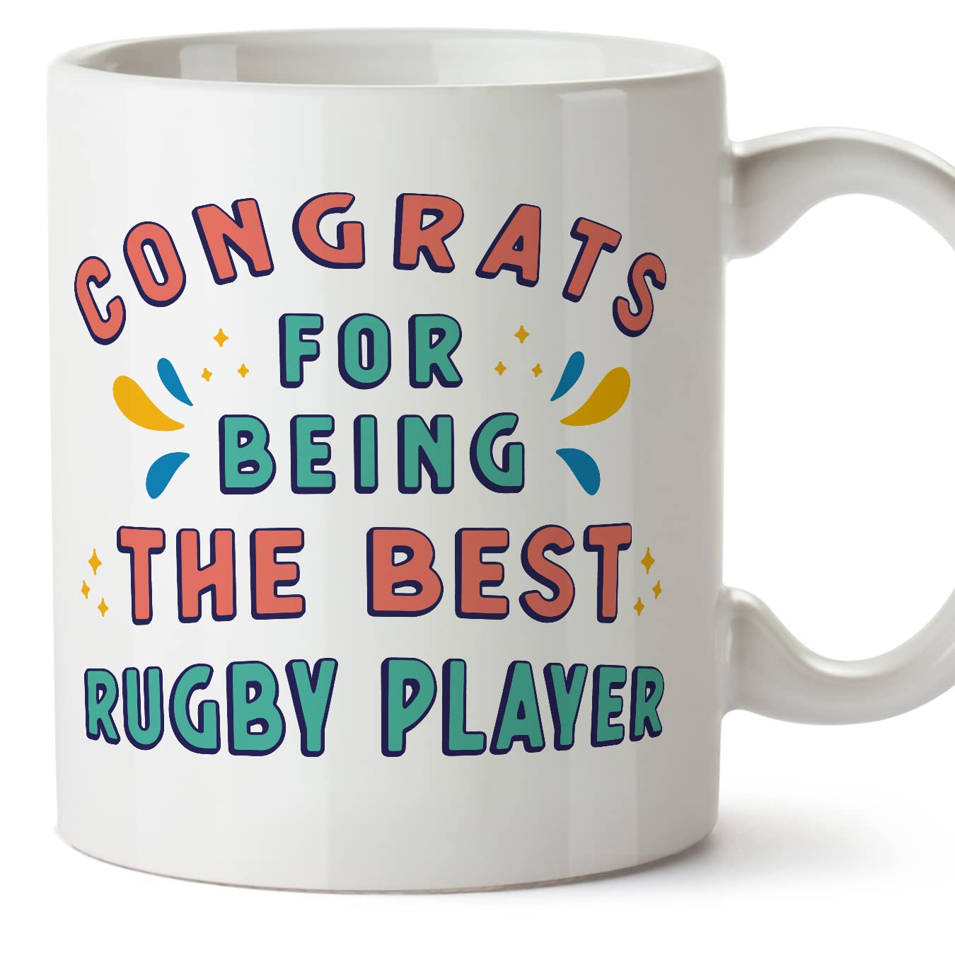 MUGFFINS Rugby Player Mug - in English - Congrats for Being The Best - Funny Gift for Colleagues - Ceramic 11oz Mug