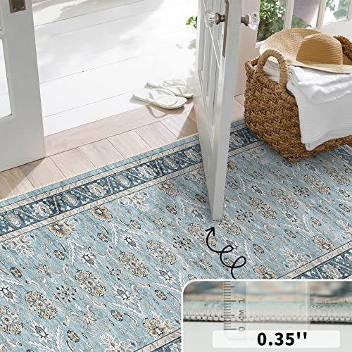 YOUFORTONG 2x12 Runner Rus for Hallways Soft Kitchen Rug Non Slip Rug Runner with Rubber Backing for Bathroom Washable Non Shedding Farmhouse Runner Rug(Green, 2 x 12)