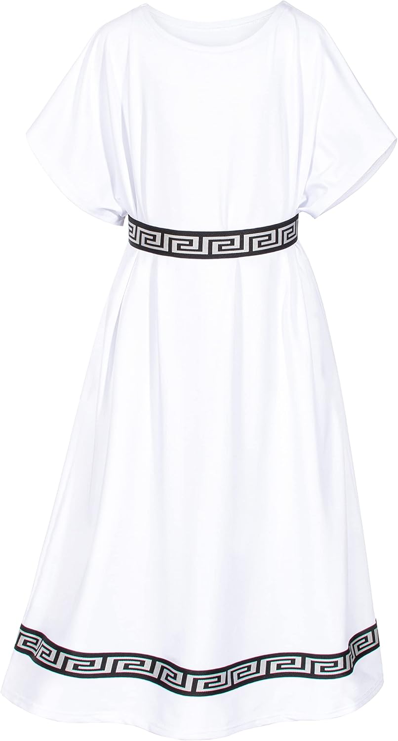 Yoroka Kids Grecian Robe for Medieval times Olympic palace White Toga Costume - Image 5