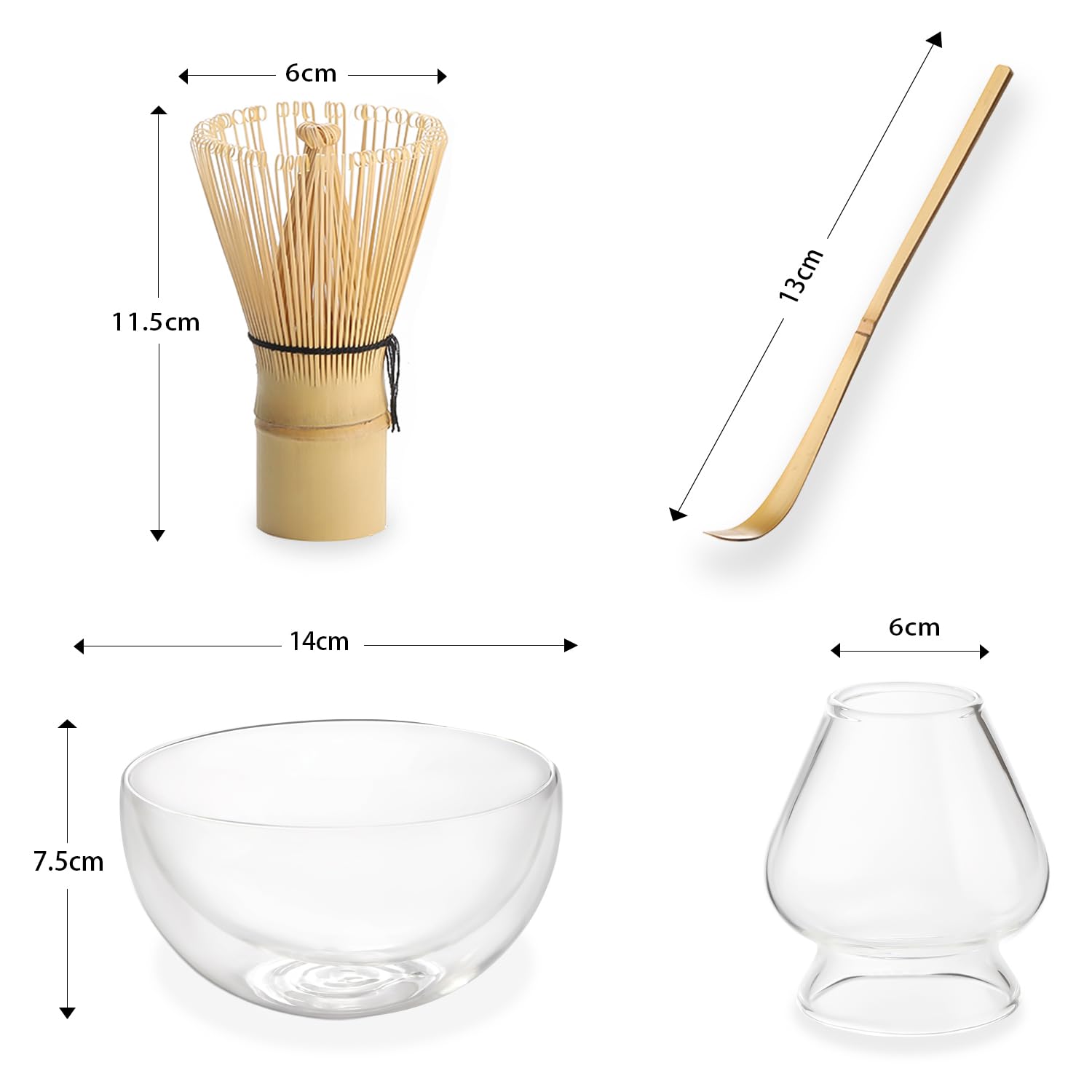 Amazon | ガラス茶碗セット ダブルウォールボウル抹茶碗 二重ガラス