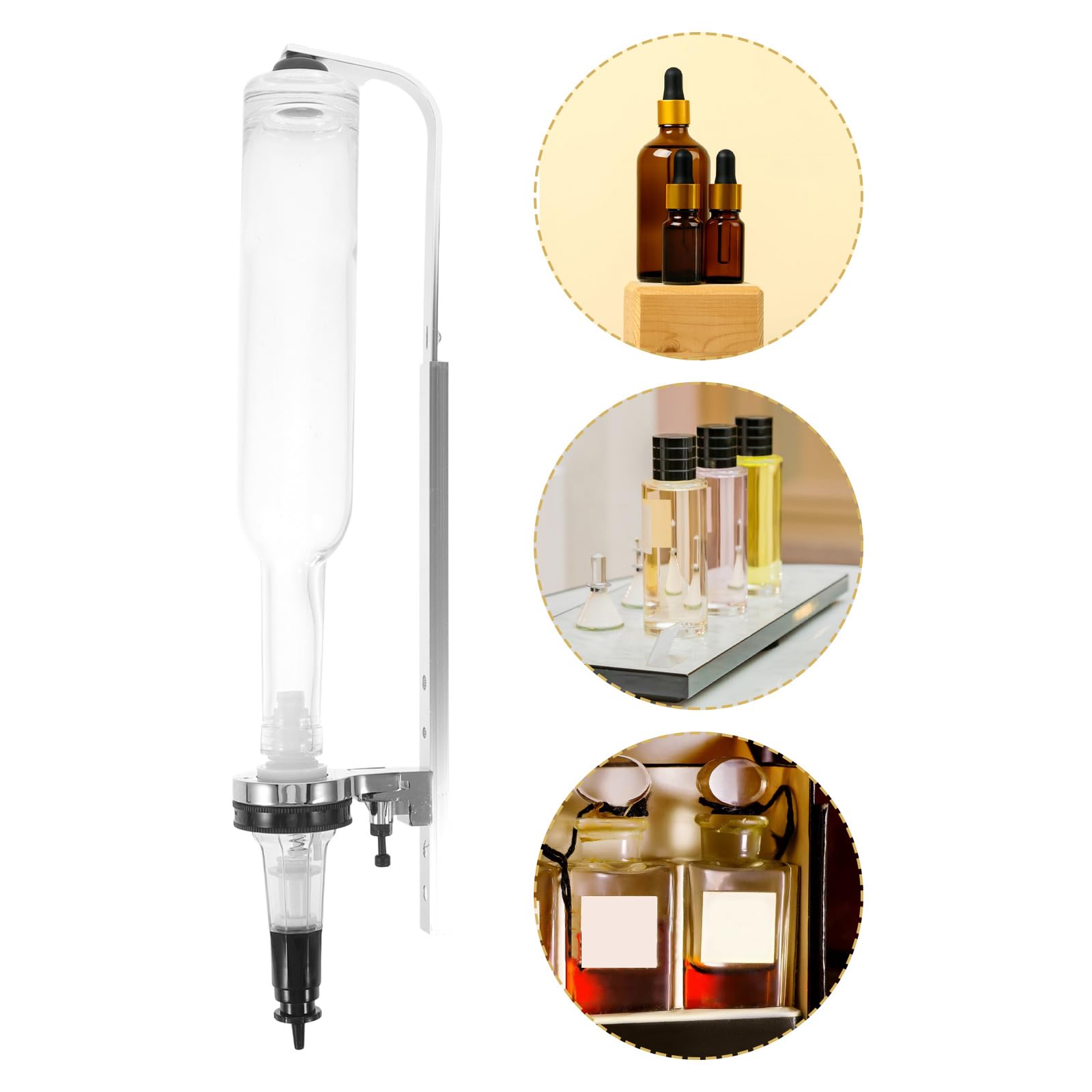 Pompa per Estrazione Profumo 400ml in Vetro Argento Kit Adattatori per Controllo Preciso del Liquido negli Spazi Commerciali e Saloni