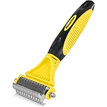 morpilot Dog Brush Cat Brush Grooming Comb, 23+12 Double Sided Undercoat Rake Dematting Deshedding Tool for Long Hair Pets Cat Dog Slicker Shedding Brushes Efficiently Reduces Hair Loss by up to 90%