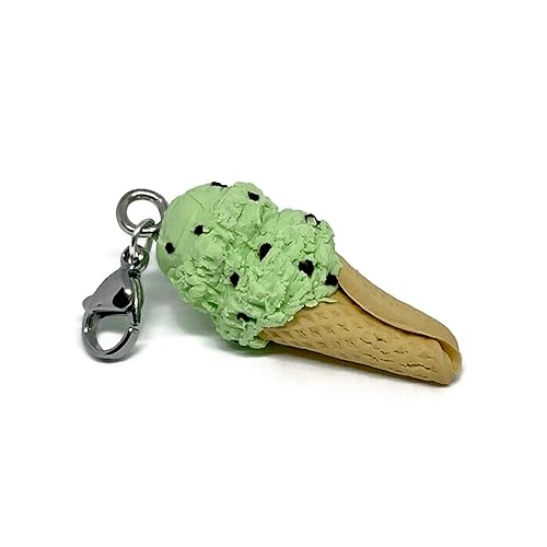 Miniatura 2 de Handmade Mint Chocolate Chip Ice Cream Cone Charm