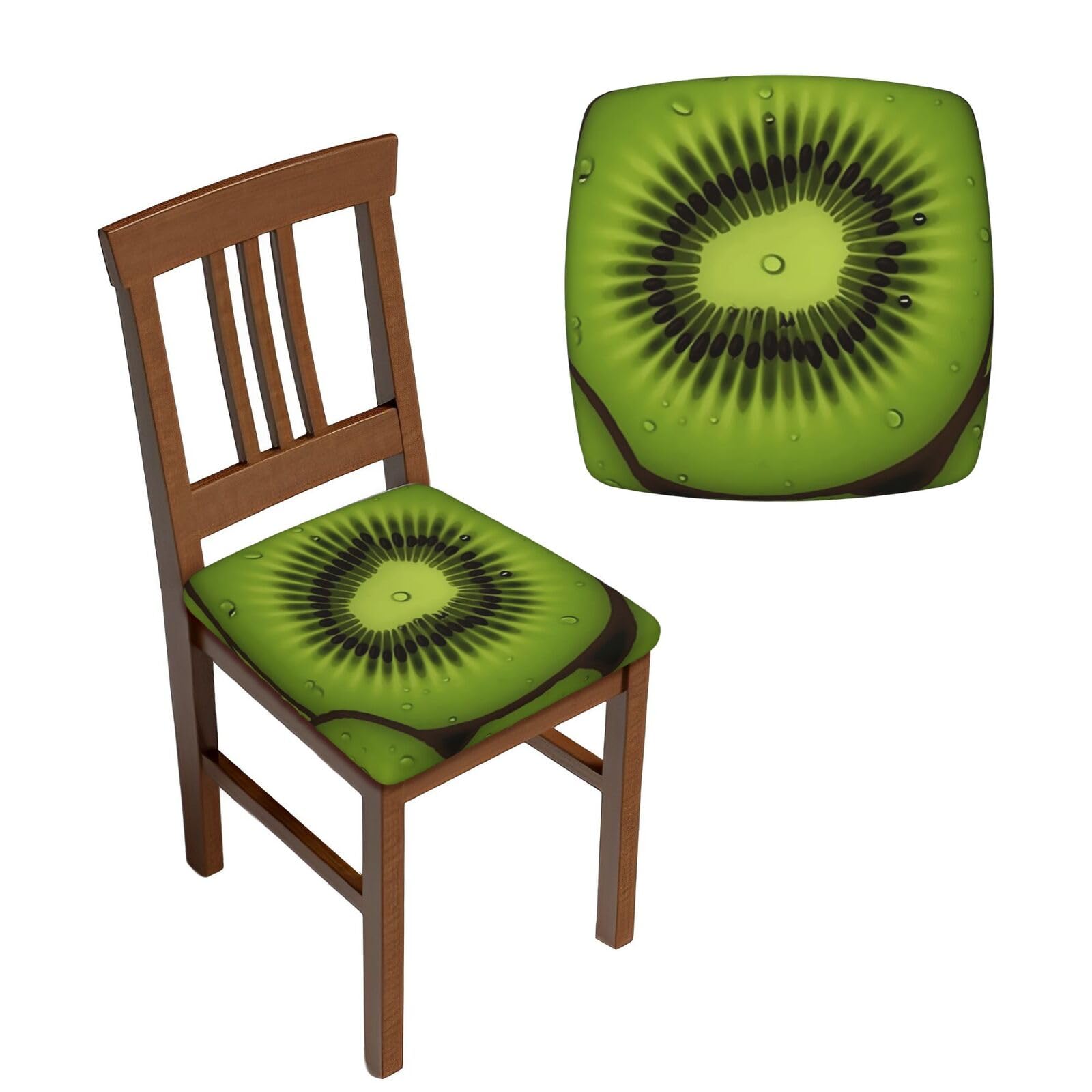 NONHAI 4PCS Dining Chair Seat Covers Set Kiwi Slices Stretch Removable Chairs Covers Washable Seat Cushion Slipcovers Protector for Dining Room Kitchen Chairs