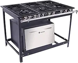 Fogão 6 Bocas 3 Duplas Com Forno A Gás Baixa Pressão E6D3F Venâncio Extra