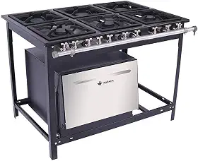 Fogão 6 Bocas 3 Duplas Com Forno A Gás Baixa Pressão E6D3F Venâncio Extra