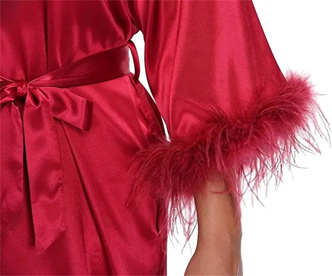 Yeuyyben Borgogna Robe Sposa Kimono Raso Robe Donne Accappatoio Abito Da Sposa Sorella Madre Della Sposa Sposo Damigella D'onore Abiti