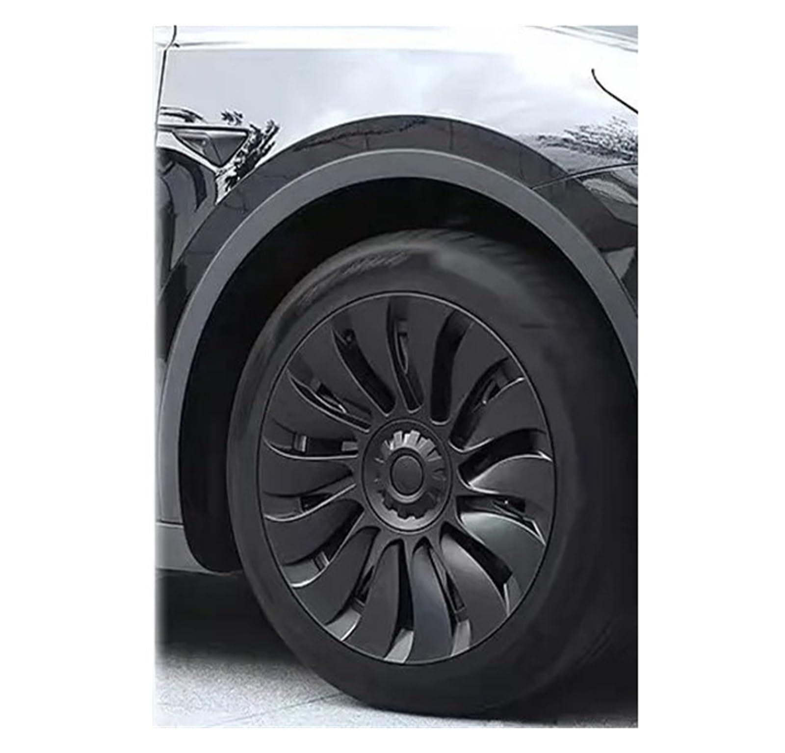 4 szt. Kołpaki na koła 19-calowe kołpaki na piasty Wydajność Wymiana Kołpaki na koła samochodowe Pełna osłona obręczy Kompatybilne z akcesoriami Tesla Model Y 2024(Khaki)