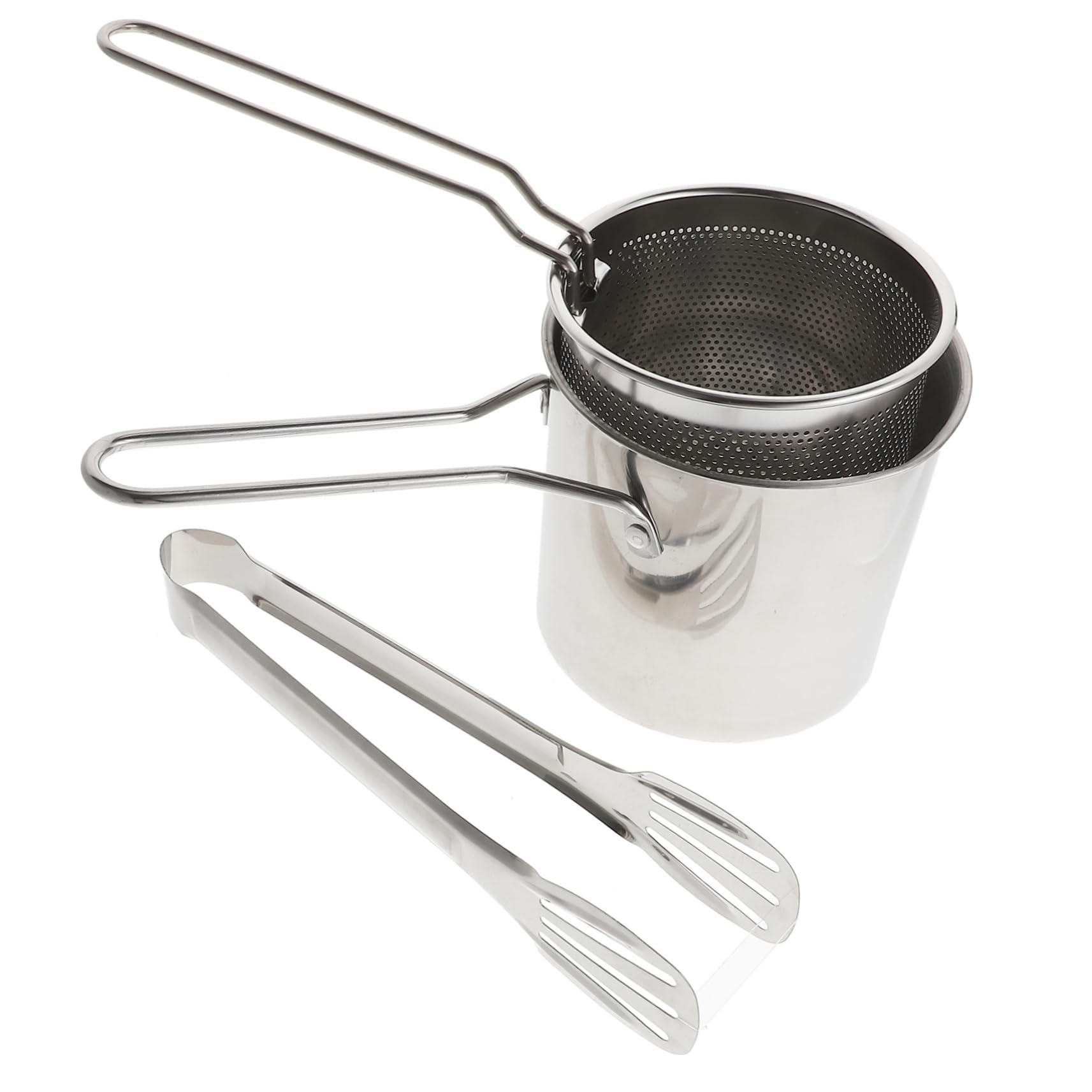 IMIKEYA Stainless Steel Deep Fryer Pot Basket Mini Fry Basket for Small Deep Fryer Easy to Use for Cooking