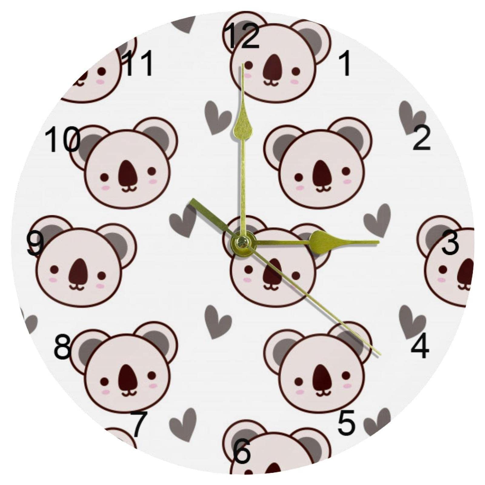 Horloge murale koala pour cuisine et décoration d'intérieur design rond et ludique