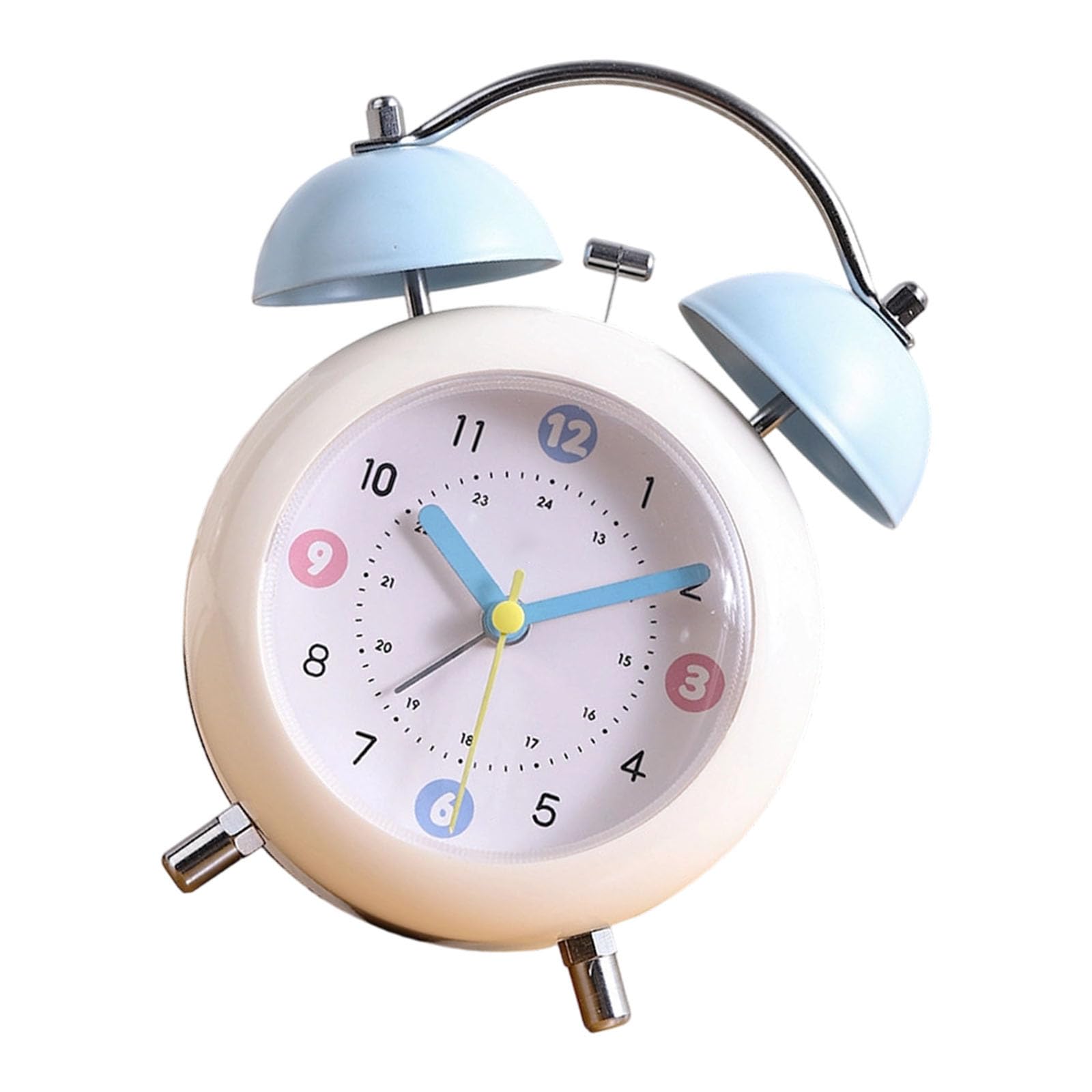 Qusinfc Compact Retro Styles Bells Drum Alarm Clock with Easy to Use Knob for Accurate Timekeeping Bedroom Home Travel Daily Use Mechanical Toll Alarm Clock