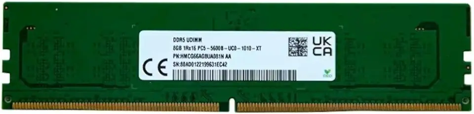 SK Hyn(Hynix) Original 8GB (1x8GB) DDR5 5600MHz (ou 4800MHz PC5-38400) RAM para jogos de alto desempenho PC5-44800 UDIMM Unbuffered Non-ECC 1Rx16 CL46 Desktop PC Atualização de memória HMCG66AGBUA081N
