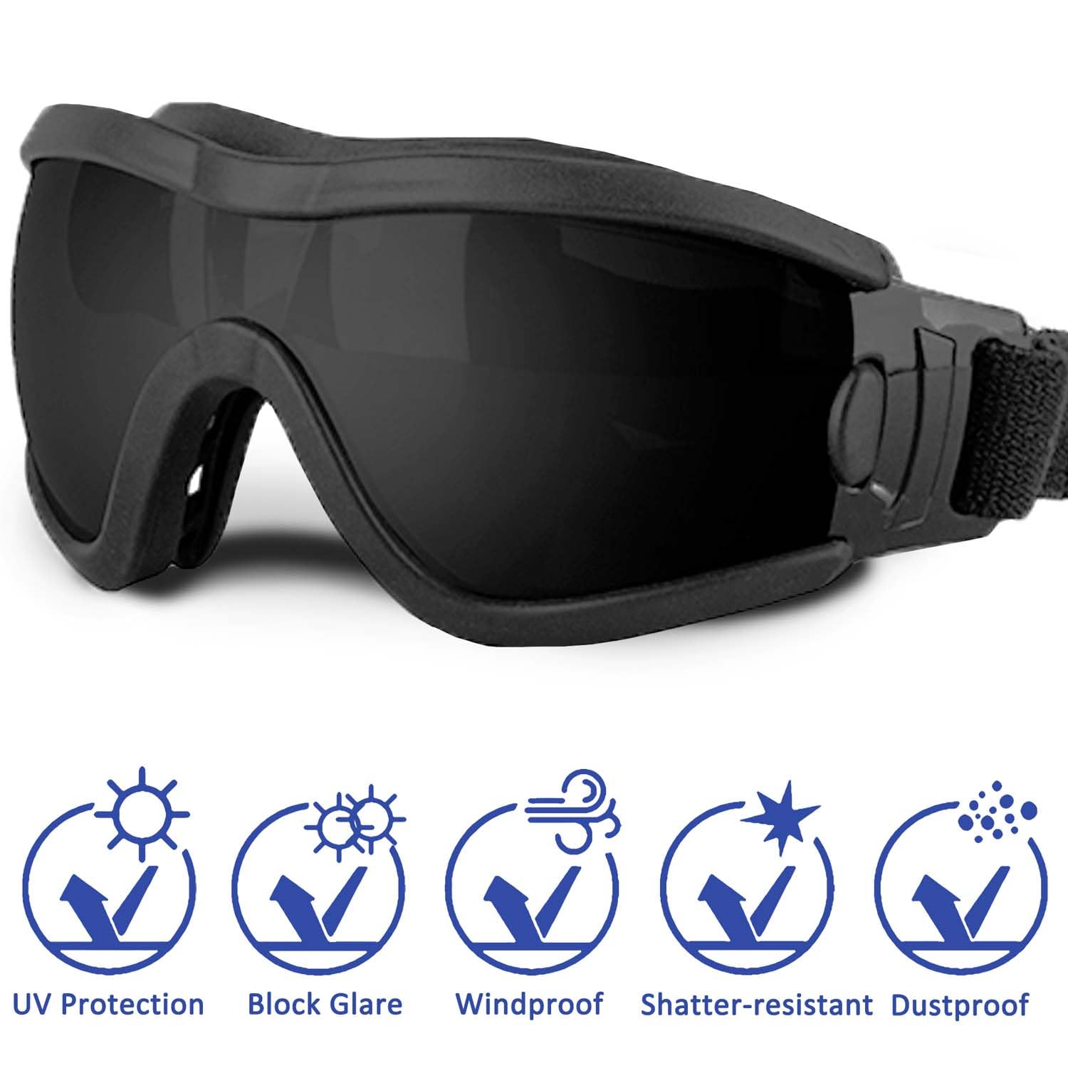 Medium Dog Sunglasses with Adjustable Strap UV Protection, Winproof Puppy Sunglasses, Suitable for Dogs Eyes ProtectionSoft Dog Goggles - Image 2