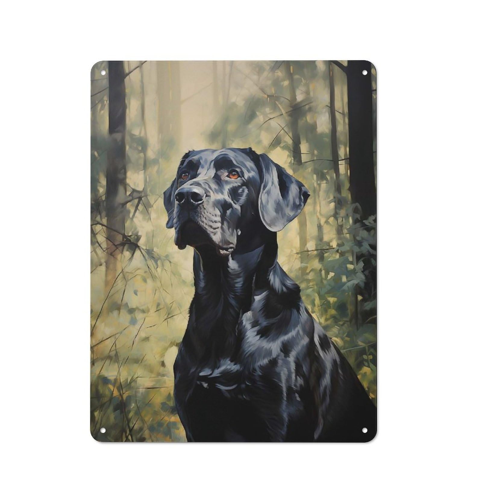 Junmoney Style-20 Metal Wall Sign 40X30cm Featuring Great Dane For Hallway Wall, For Hallway Decor Lovers, For Retro Home Interiors