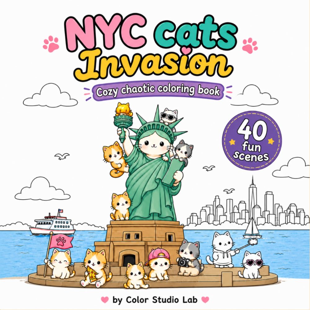 NYC Cats Invasion: Cozy Chaotic Coloring Book