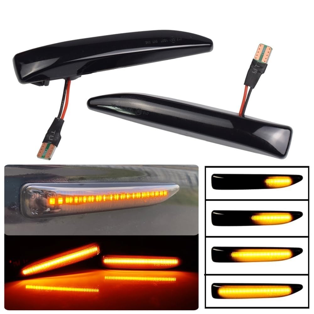 Auto Seite Rückspiegel Blinker Licht für BMW 7 Series E65 E66 E67 E68 2001-2005 2006 2007 2008 Autoseite Anzeigeleuchte Spiegelblinker Außenspiegel Blinker Zubehör Auto-Rückspiegel-Blinker